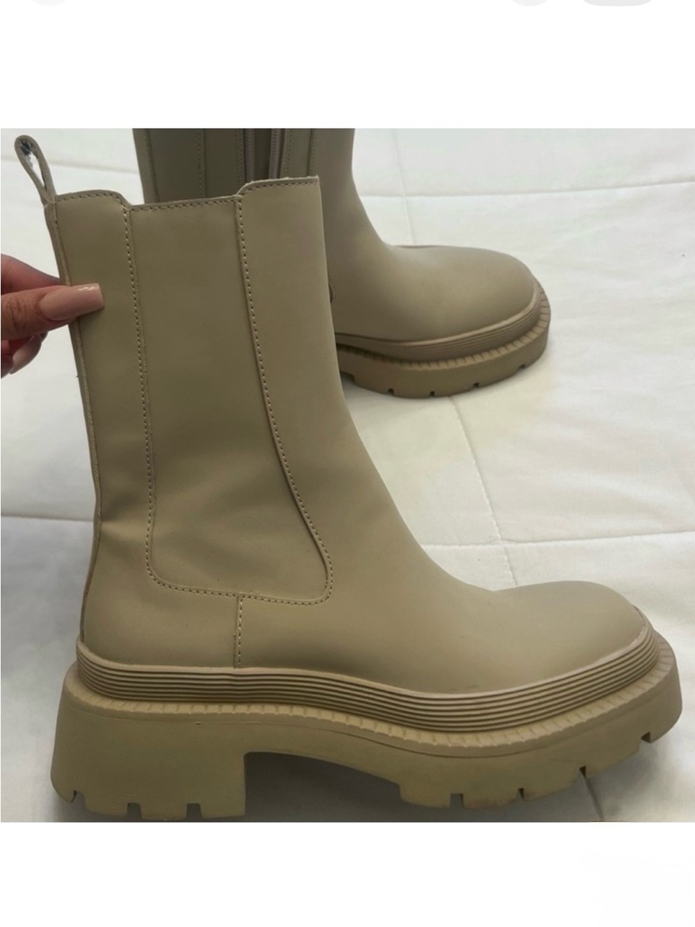 Zara Tan Rubber Boots